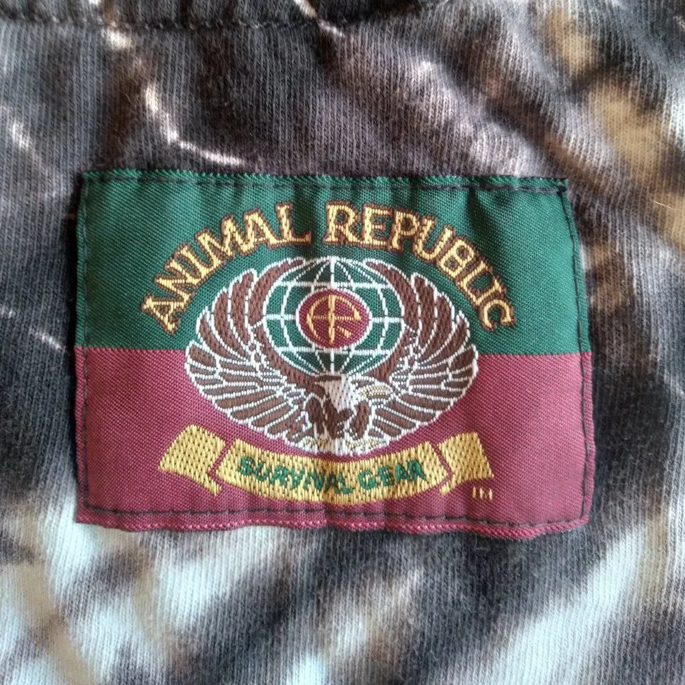 Vintage Animal Republic Survival Gear Zebra Tie Dye T-Shirt - Picture 9 of 9